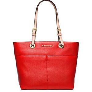 Michael Kors Bedford Red Leather Tote Bag NWOT
